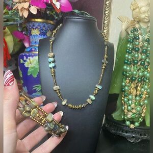 Vintage Silpada 925 abalone seed beed necklace and bracelet set